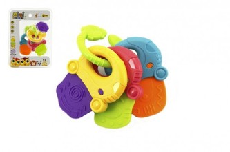 Chrastítko/kousátko klíče plast 12cm na kartě 0m+