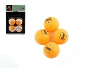 Míčky na stolní tenis/ping pong oranžové 4cm 4 ks na kartě