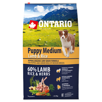 ONTARIO Puppy Medium Lamb & Rice