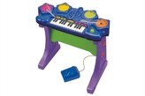 Piáno/klávesy s bubny plast 58x53x29cm na baterie se zvukem v krabici