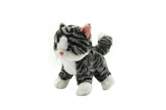 Kočka stojící plyš se zvukem 21cm v sáčku 0+