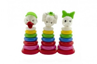 Skládačka pyramida kačer plast 30cm v sáčku