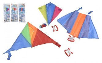 Drak létající polyester 45x25cm/25x28cm/46x28cm barevný v sáčku