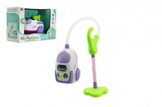 Vysavač plast 20cm na baterie se světlem v krabici 35x23x15cm