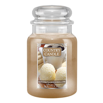 Svíčka ve skleněné dóze Country Candle, Kokosový marshmallow, 680 g