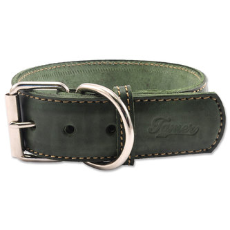 Obojek TAMER kožený 5 / 60 cm zelený