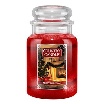 Svíčka ve skleněné dóze Country Candle, Veselé Vánoce, 680 g