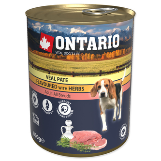 Konzerva ONTARIO Dog Veal Pate Flavoured with Herbs