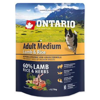 ONTARIO Dog Adult Medium Lamb & Rice