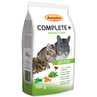 Krmivo AVICENTRA COMPLETE+ pro činčily a osmáky degu