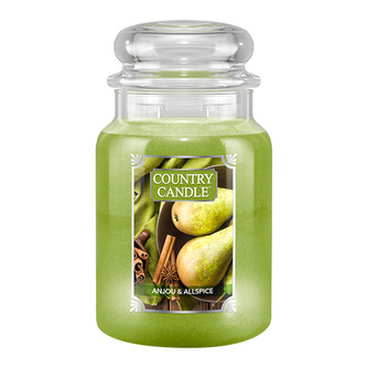 Svíčka ve skleněné dóze Country Candle, Hruška a nové koření, 680 g