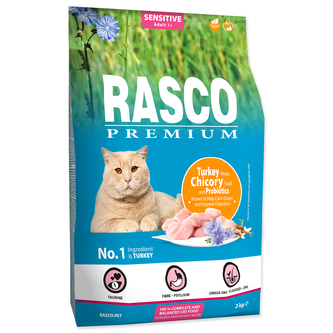 RASCO Premium Cat Kibbles Sensitive, Turkey, Chicory, Root Lactic acid bacteria