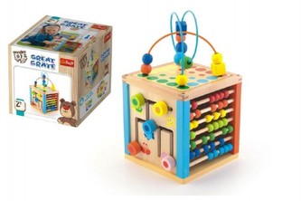 Kostka edukační dřevěná Wooden Toys v krabici 21x21x21cm 2+