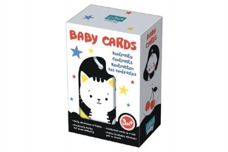 Karty na kroužku pro nejmenší kontrasty Baby Cards 7ks v krabičce 12,5x19x7cm 3m+