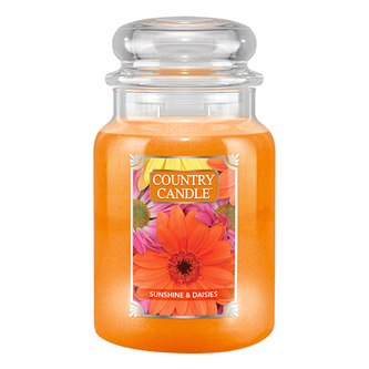 Svíčka ve skleněné dóze Country Candle, Slunce a sedmikrásky, 680 g