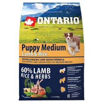 ONTARIO Puppy Medium Lamb & Rice