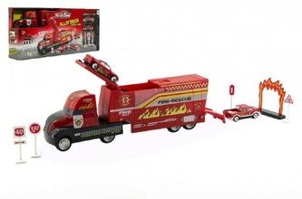 Auto Hasiči Truck nákladní s doplňky plast 30cm v krabici 42x19x8cm