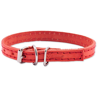 Obojek TAMER kožený 1 / 25 cm červený