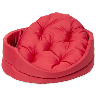 Pelíšek DOG FANTASY ovál s polštářem červený 48 cm