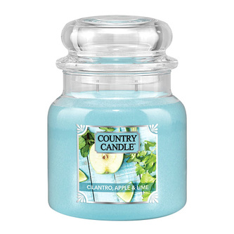 Svíčka ve skleněné dóze Country Candle, Koriandr, jablko a limetka, 453 g