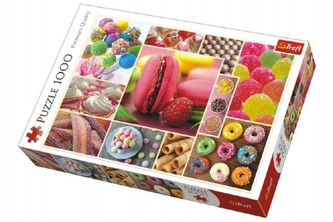 Trefl - Puzzle koláž Candy cukroví 1000 dílků v krabici 40x27x6cm
