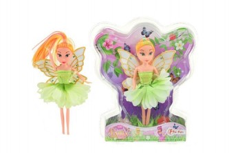 Panenka víla zelená  plast 15cm v krabičce 18x5x21cm