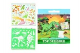 Blok se šablonami s nálepkami dinosaurus 26x29cm