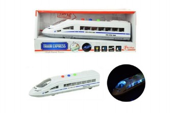 Vlak plast 21cm na setrvačník na baterie se světlem se zvukem v krabičce 24x10x7cm