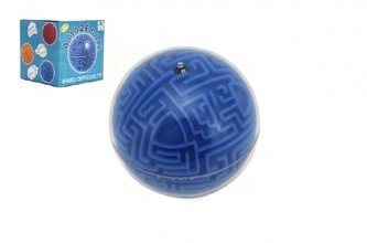Hlavolam bludiště koule plast 10cm v krabičce 10x10x10cm