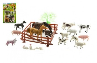 Zvířátka farma 8cm s doplňky 20ks na kartě