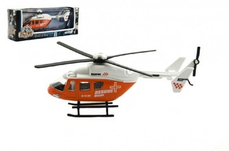 Vrtulník/Helikoptéra kov 15cm v krabičce 18x7x4cm