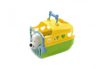 Zvířátko pejsek v přenosném boxu plast 12cm