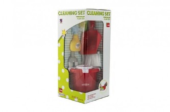 Sada uklízečka kbelík+smeták+lopatka+mop plast v krabici 20x48x21cm