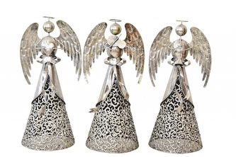 Sada 3 ks plechových andělů 61 cm