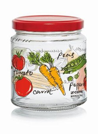 SKLENICE S VÍČKEM 300ML ZELENINA