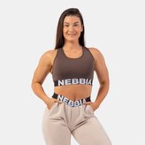 Sportovní podprsenka Medium Impact Cross Back Brown - NEBBIA