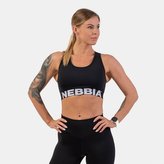 Sportovní podprsenka Medium Impact Cross Back Black - NEBBIA