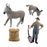 Sada osli 2 ks s farmářem