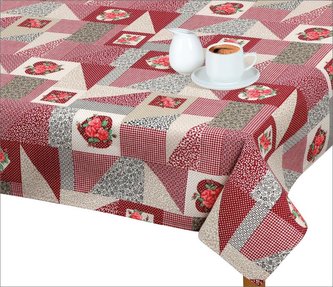 Ubrus EMA - patchwork bordový - 70x70 cm