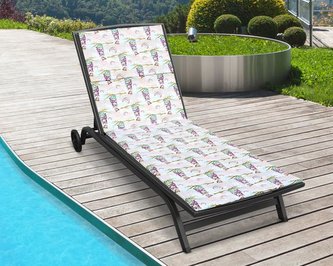 Polstr na plážové lehátko - potah na zip - sovička - 55x195 cm