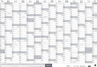 Mega-Posterplaner, silber 2023