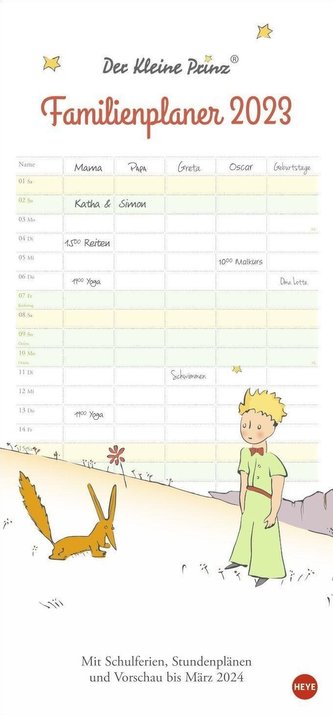 Der Kleine Prinz Familienplaner 2023
