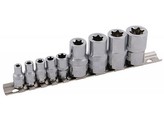 sada 1/4", 1/2" 9díl. hlavic TORX, E5-E18