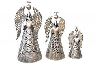 Sada 3 ks plechových andělů