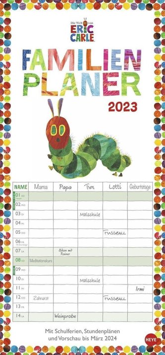 Die kleine Raupe Nimmersatt Familienplaner 2023