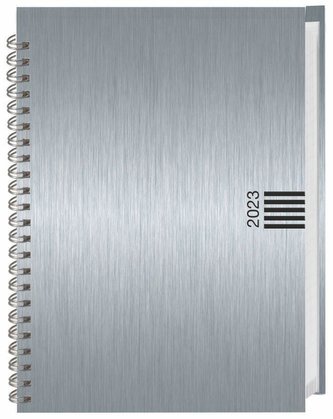 Wochen-Cheftimer A5, Alu silber 2023