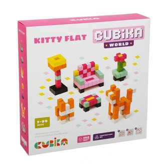CUBIKA 15313 Pixel Pokojík s kočičkou - dřevěná 3D stavebnice 200 kostiček