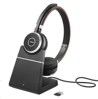Jabra bezdrátová náhlavní souprava Evolve 65 UC, stereo, MS, Link 360 včetně nabíjecího stojánku