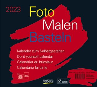 Foto-Malen-Basteln Bastelkalender quer schwarz 2023