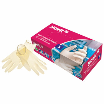 YORK latexové rukavice S 100 ks